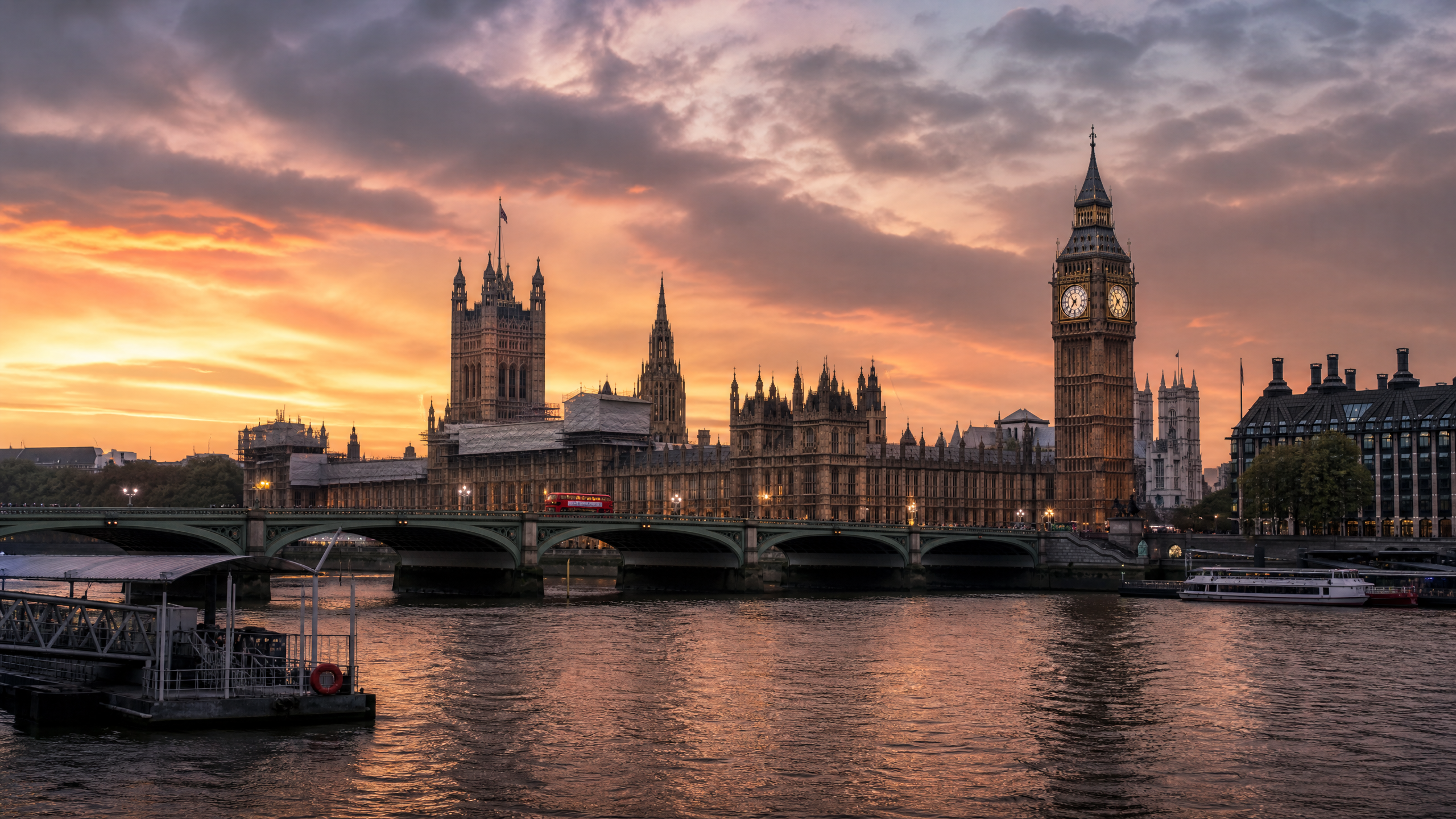 London cityscape at golden hour